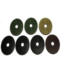 4 inch color wet use spiral olivine diamond polishing pad