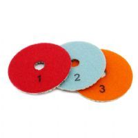 Flower Type 3 Step Diamond Polishing Pad For Granite Marble Stone