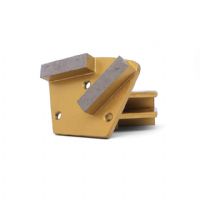 Trapezoid Metal Diamond Grinding Disc 400 Grit Concrete Grinding Pad 2 Bar Segments Magnetic Plate For Floor Grinder