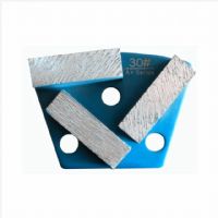 Three Rectangle Segments Trapezoid Grinding Pads with Thread Holes For Concrete Floor