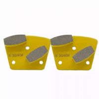 Double Drum Segments Trapezoid Grinding Pads With 3 holes M6 Thread For Concrete