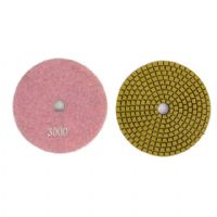 7pcs 4 Inch Diamond Polishing Pads And 1 Piece 5/8-11 Thread Sponge Backer Pad For Granite Marble