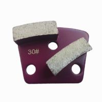 Two Segments M6 M8 Holes Metal Bond Trapezoid Diamond Grinding Pads For Concrete Floor