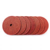 4 Inch Flexible Red Resin Bond Diamond Polishing Pads For Marble Terrazzo Concrete Quartz