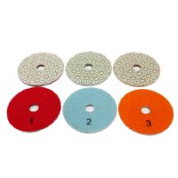 Flower Type 3 Step Diamond Polishing Pad For Granite Marble Stone