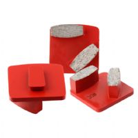 2 Oval Segments Red Diamonds Metal Bond Grinding Block Concrete Grinding Shoes Diamond Grinding Tools