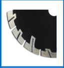 Concave or Convex T-Segment Cut BladeRound Diamond Blade Protective Teeth
