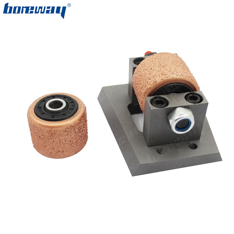 Boreway Durable Vacuum Frankfurt Brazed Alloy Diamond Bush Hammer Abrasive Roller Grinding Tool For Stone Litchi Surface