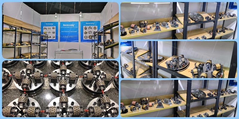 China Factory 240mm Diamatic Bush Hammer Plates Dish With 3 Roller 45 Segments 