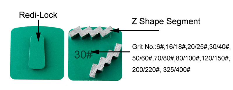 Double z Segment Metal Bond Grinding Shoe