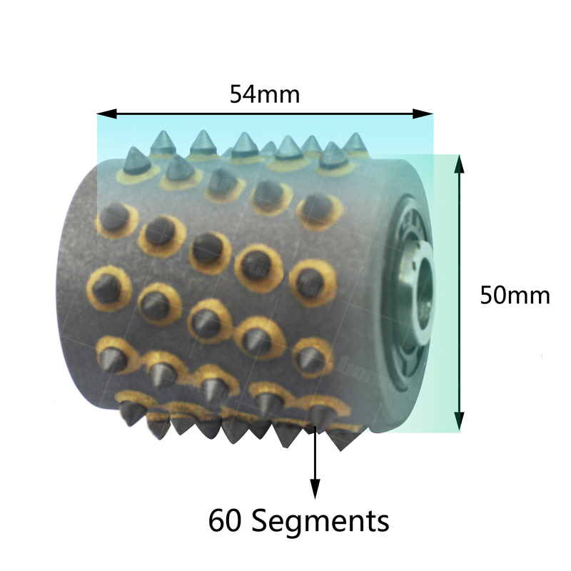 Boreway Factory 60 Segment Concrete Stone Bush Hammer Roller For Grinding Litchi Surface