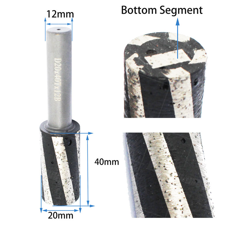 D20 Resin Filled Finger Bit With Bottom Segment And No Water Hole for CNC Machine Supplier