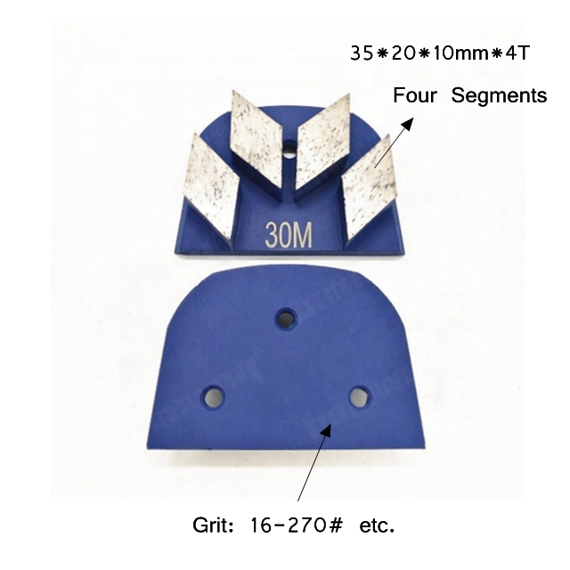 Four Rhombus Segments Grinding Shoes